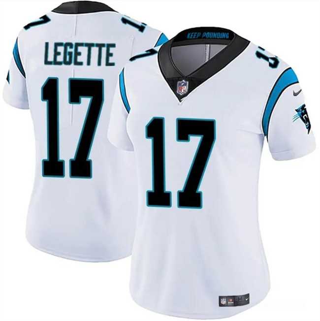 Women%27s Carolina Panthers #17 Xavier Legette White 2024 Draft Vapor Stitched Jersey Dzhi